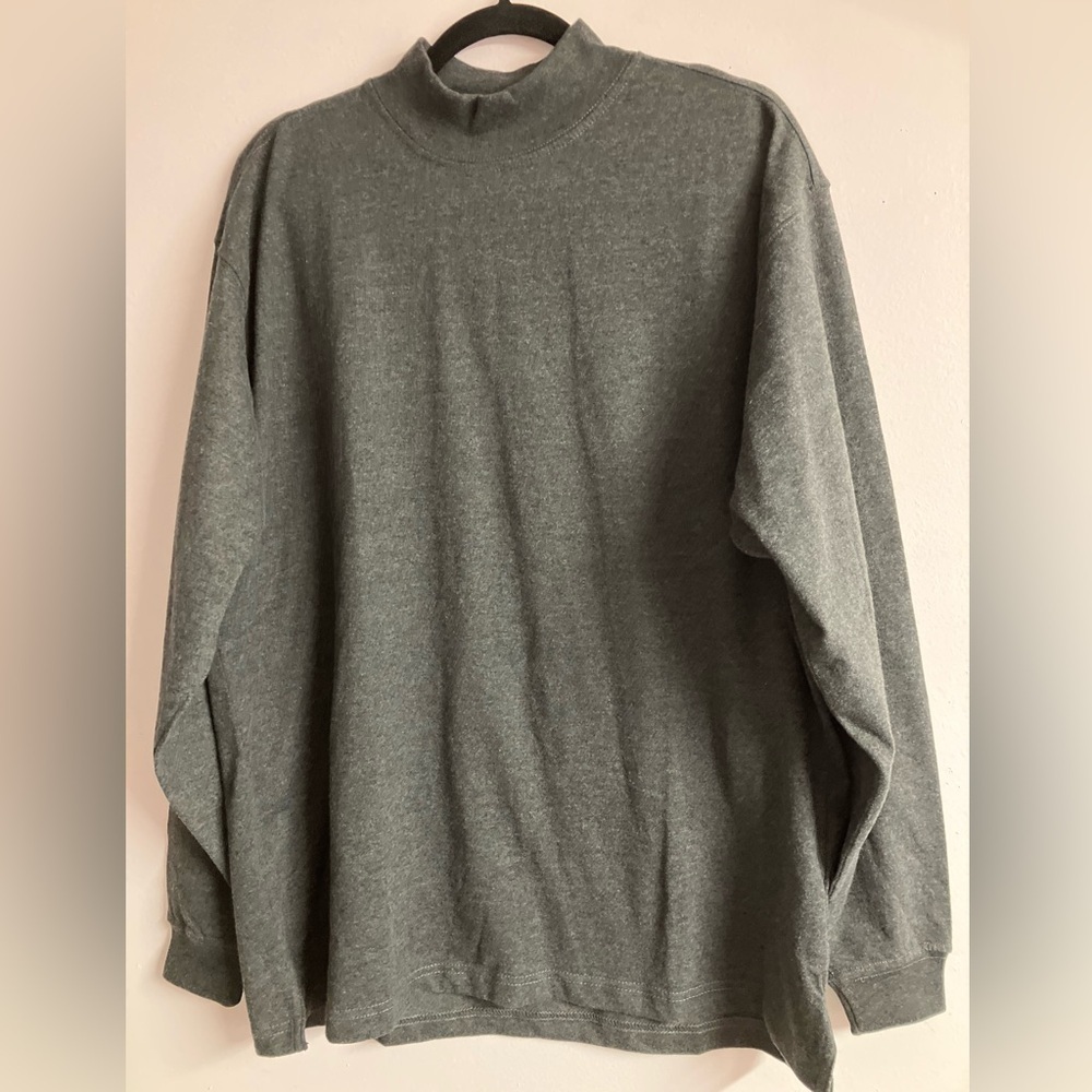 Work n’ Sport Men’s Pullover Turtleneck Long Sleeve Shirt, Large, Gray, NWOT
